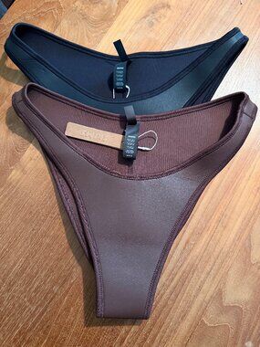 Bundle of 2 SKIMS Scuba Swim Tanga Bikini Bottoms NWT M